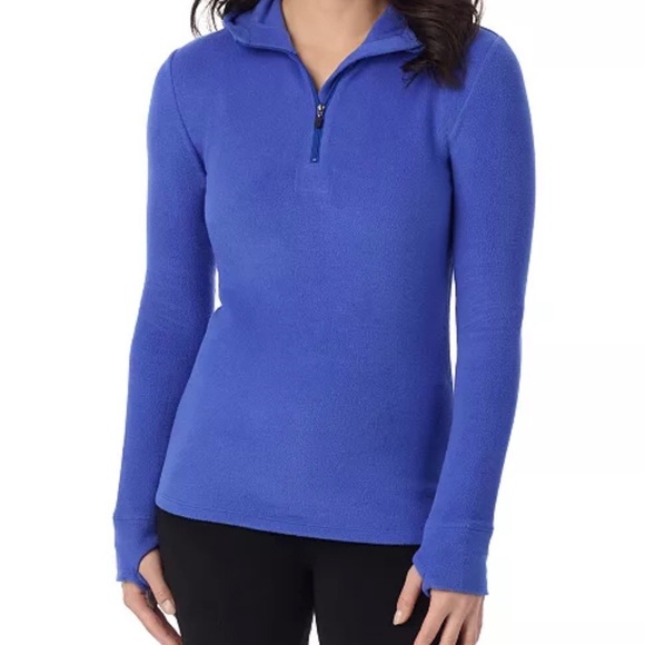 Cuddl Duds Fleecewear Half-Zip Hooded Top Large - Picture 1 of 6